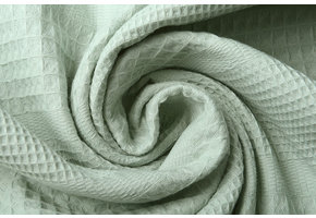 Kombi Waffelpiqué Baumwolle Hell Altgrün