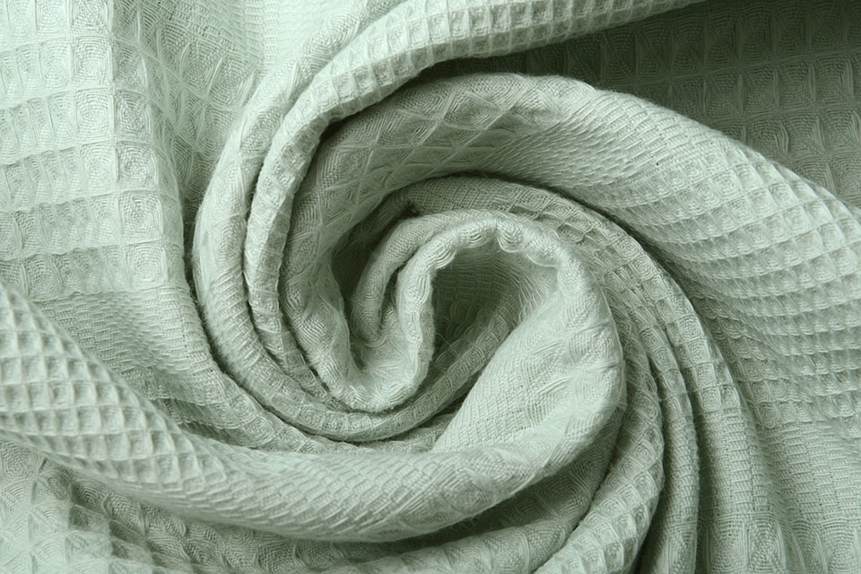Combi Waffle Pique Fabric Light Old Green