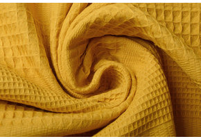 Combi Waffle Pique Fabric Ocher Yellow