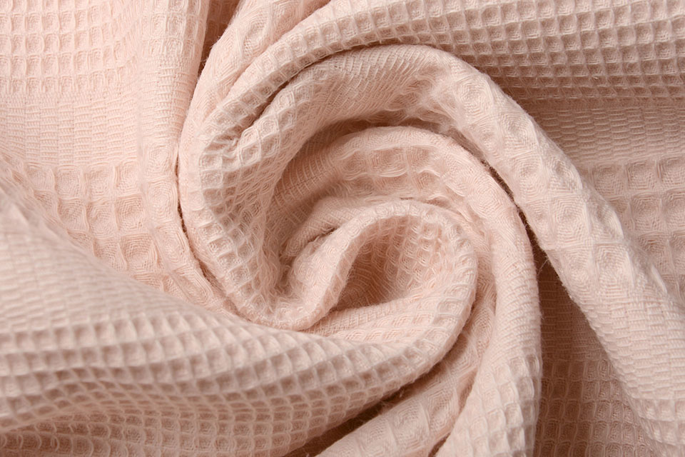 Cotton Waffle Pique Honeycombe Fabric Material - 150Cm Wide Rose Pink