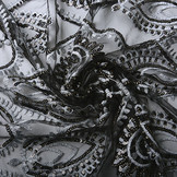 Mesh Embroidered Sequins Noelle Silver