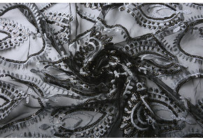 Mesh Embroidered Sequins Noelle Silver