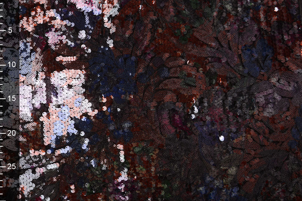 Sequins on Velours Multi Color
