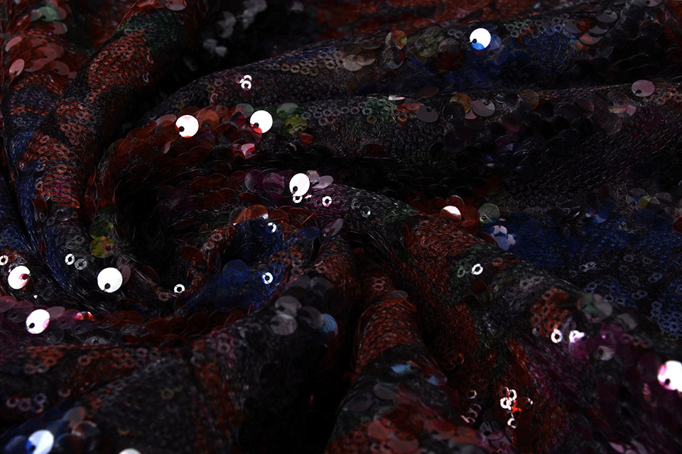 Pailletten op Velours Mia Multi Color