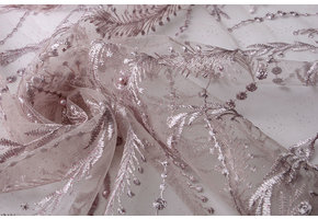 Mesh Geborduurd Parel Sarah Oud Lila