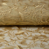 Mesh Embroidered Pearl Charlot Gold