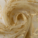 Mesh Embroidered Pearl Charlot Gold