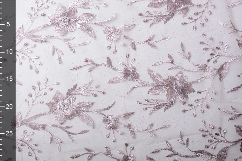 Mesh Embroidered Pearl Lilith Old Lilac