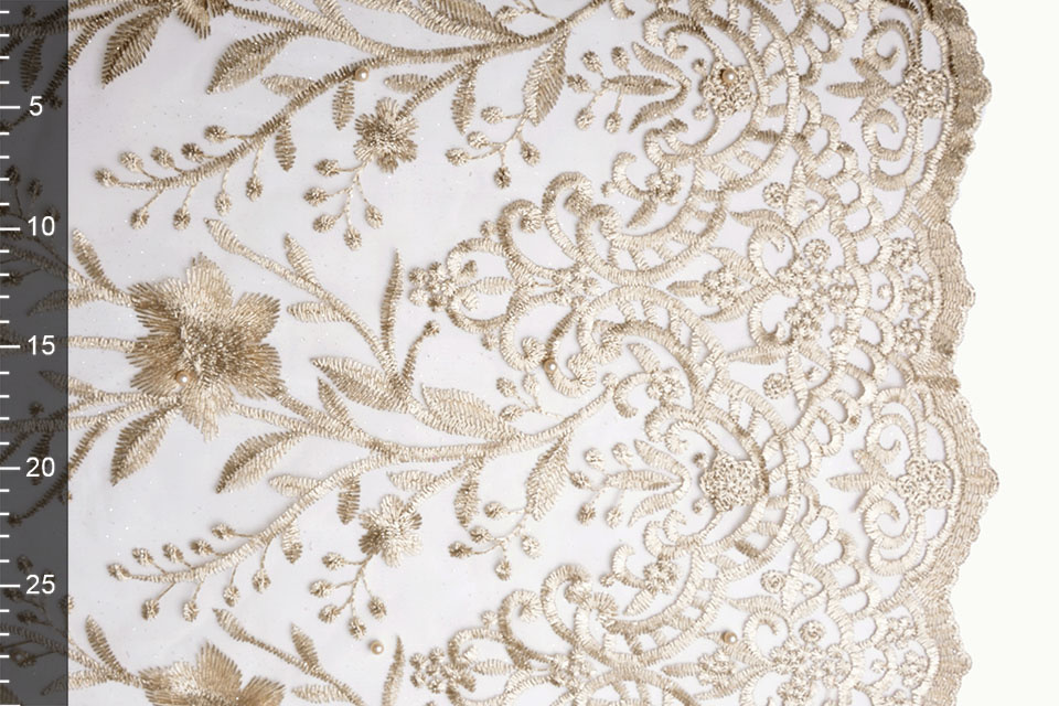 Mesh Geborduurd Parel Lilith Beige