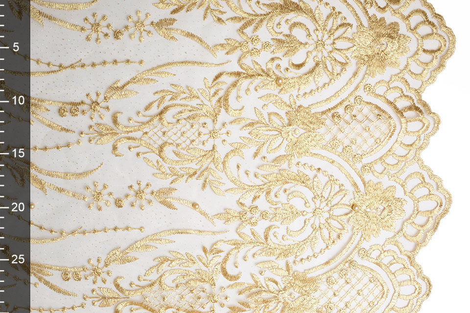 Netz Bestickt Perle Leonor Gold
