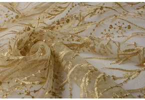 Mesh Geborduurd Parel Leonor Goud