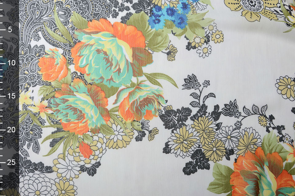 Chiffon Printed Creative Flowers Margot