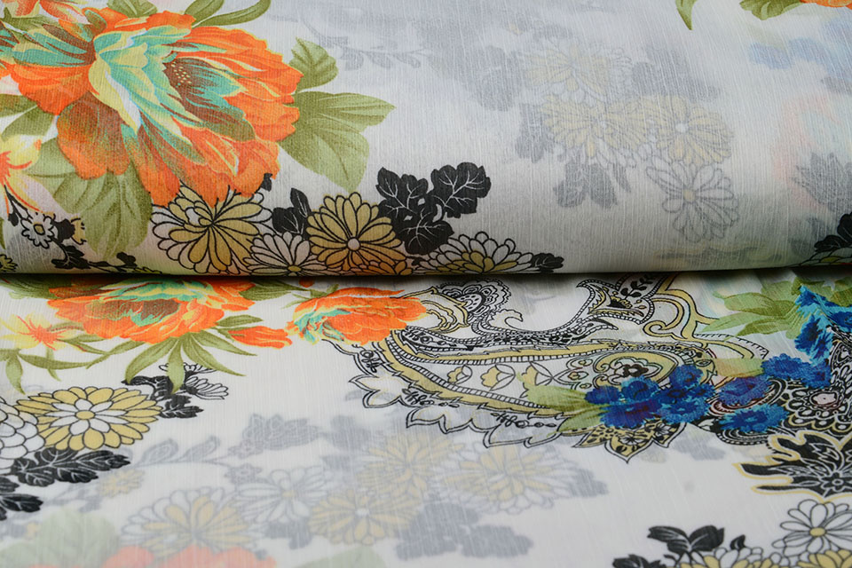 Chiffon Printed Creative Flowers Margot