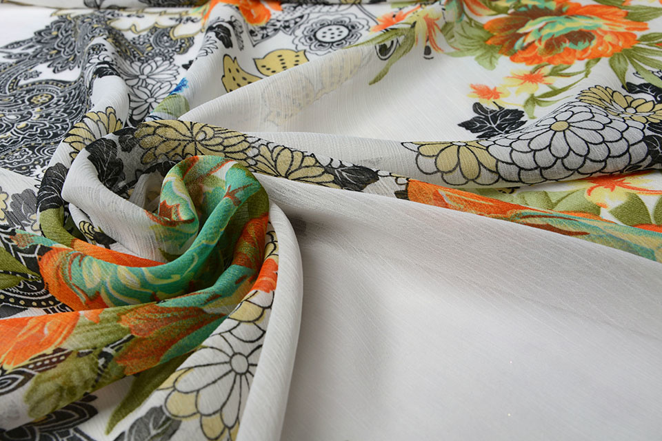 Chiffon Printed Creative Flowers Margot