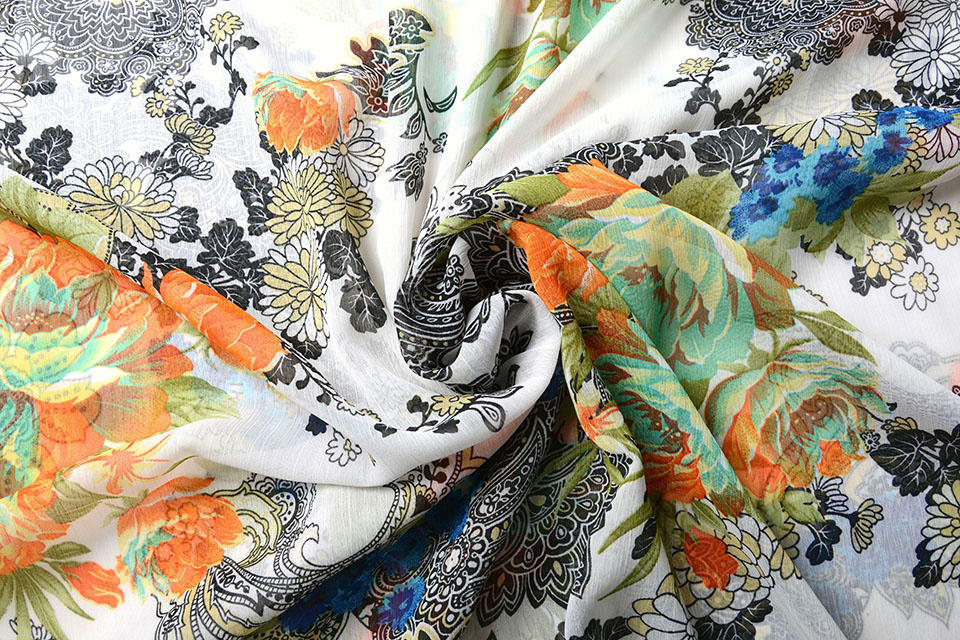 Chiffon Printed Creative Flowers Margot