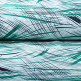 Chiffon Bedruckt Pinselstriche Meergrün Marineblau