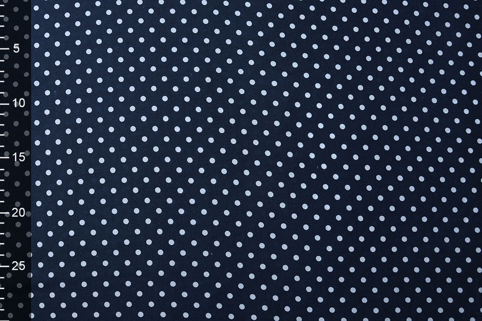 100% Viscose Alba Dots Navy Blue