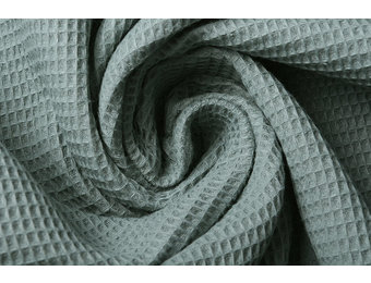 Mini Waffle Pique Fabric Old Green