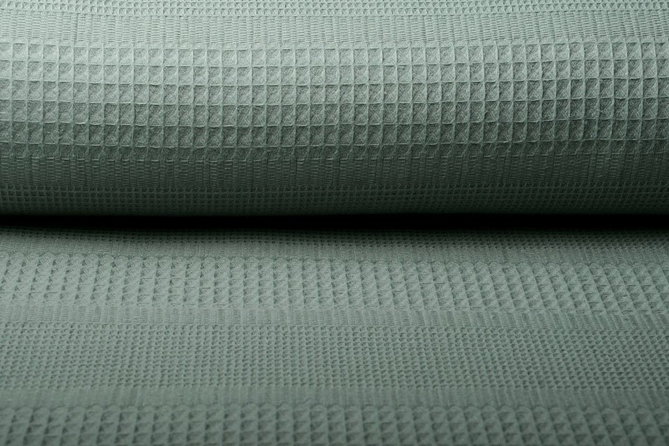 Combi Waffle Pique Fabric Old Green