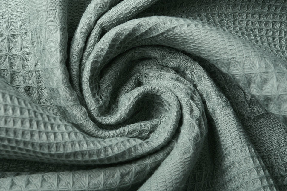 Combi Waffle Pique Fabric Old Green