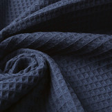 Waffle Pique Fabric Police blue