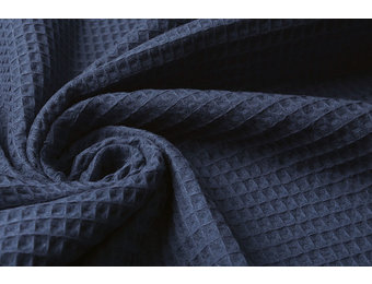 Waffelpiqué Baumwolle Polizeiblau