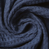 Waffle Pique Fabric Police blue