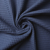 Waffle Pique Fabric Police blue