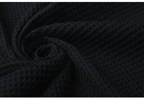 Waffle Pique Fabric Black