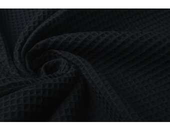 Waffelpiqué Baumwolle Schwarz
