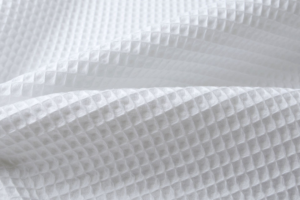 Cotton Waffle Piqué - White - Gala Fabrics
