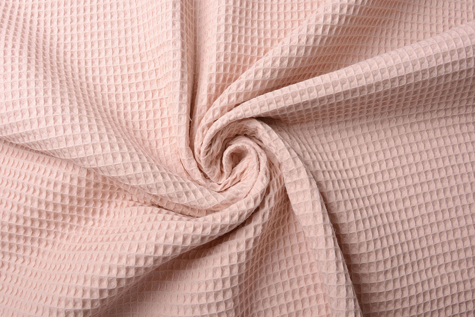 Waffle Pique Fabric Powder Pink - YES Fabrics