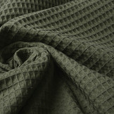 Waffle Pique Fabric Army Green