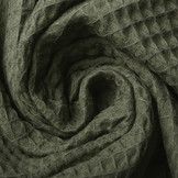Waffle Pique Fabric Army Green