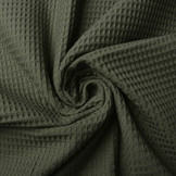 Waffle Pique Fabric Army Green