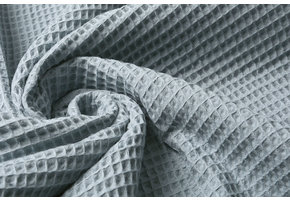 Waffle Pique Fabric Blue-Grey
