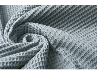 Waffle Pique Fabric Blue-Grey