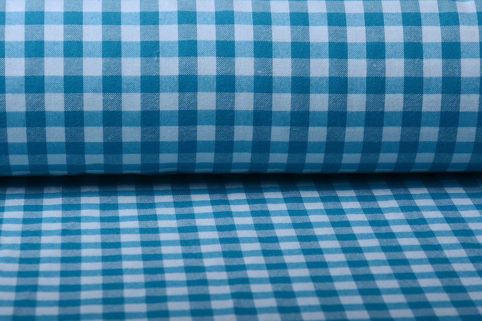 Gingham Check 8 mm Aqua