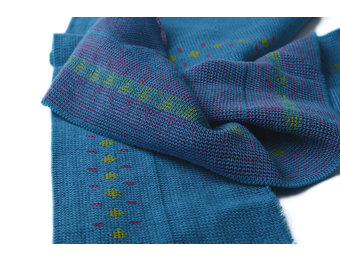 Bündchenstoff Blau Raute