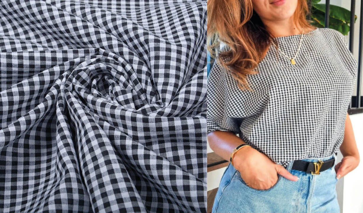 Seersucker Checkered Black