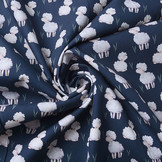 100% Digital Cotton Sheep Navy Blue