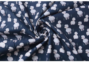 100% Digital Cotton Sheep Navy Blue