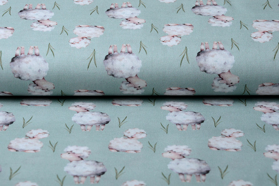 100% Digital Cotton Sheep Old Green
