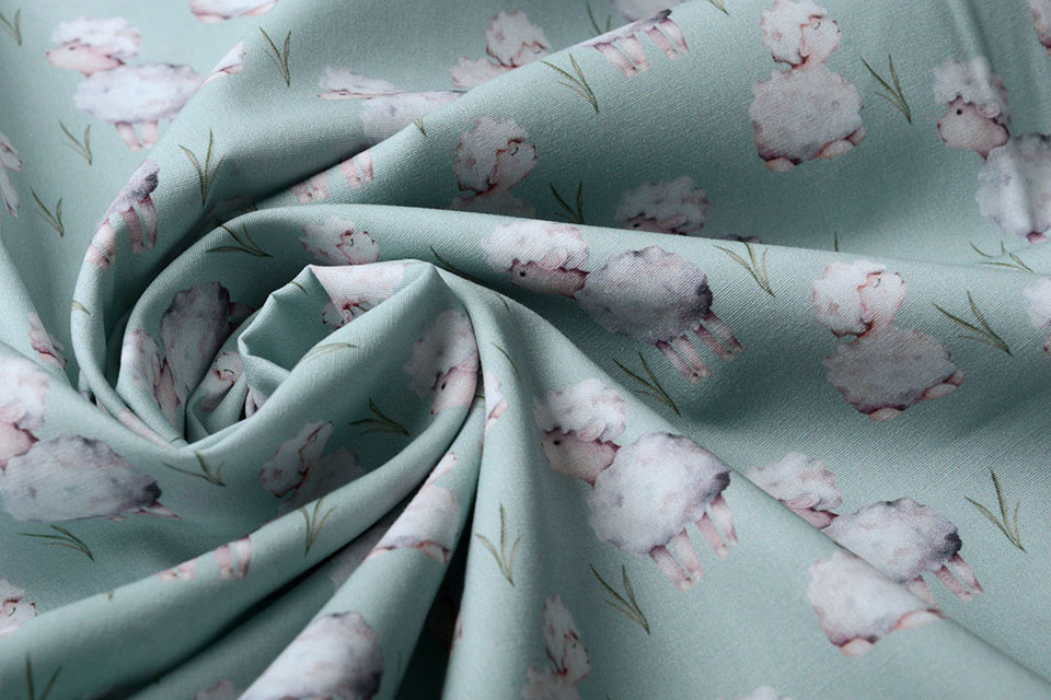 100% Digital Cotton Sheep Old Green