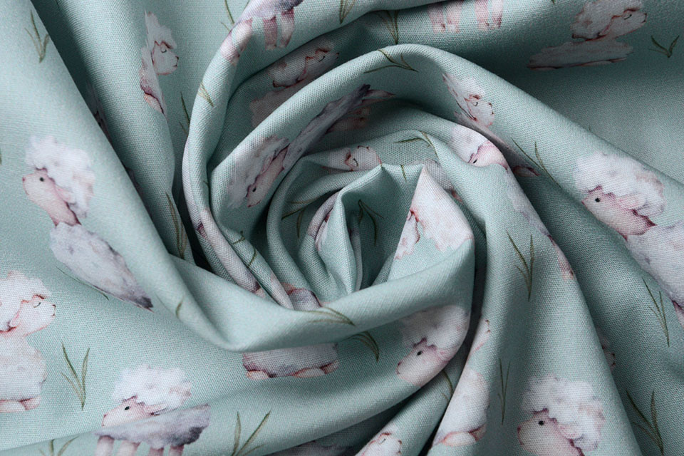 100% Digital Cotton Sheep Old Green