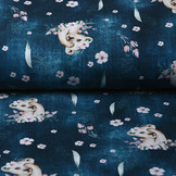 100% Digital Cotton Lion Cub Blue