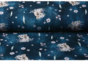 100% Digital Cotton Lion Cub Blue