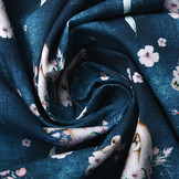 100% Digitaal Katoen Leeuwenwelpje Blauw