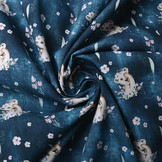 100% Digital Cotton Lion Cub Blue