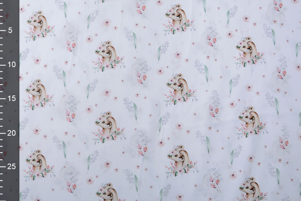 100% Digital Cotton Lion Cub White